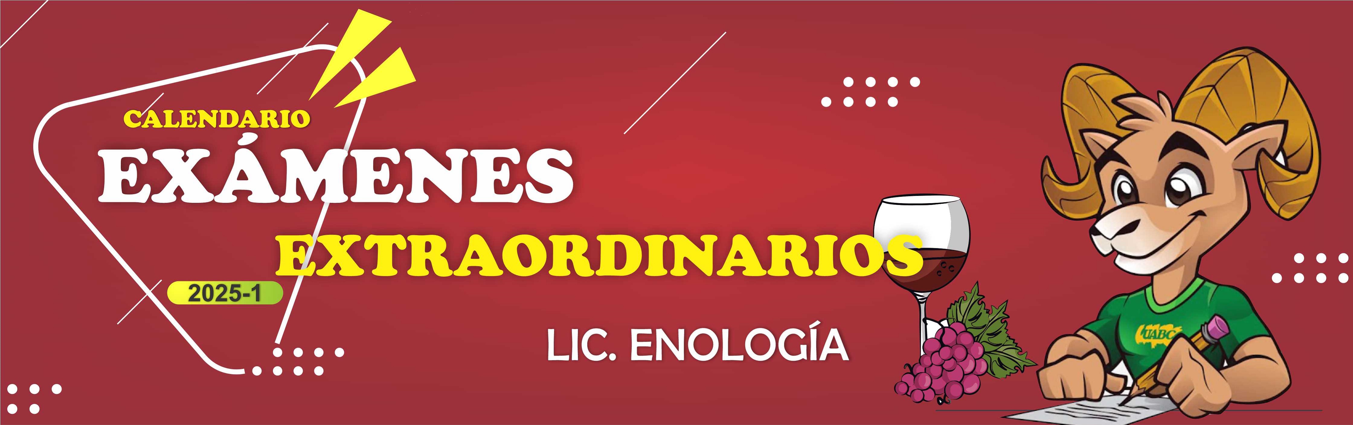 Calendario examenes Extraordinarios enología 2025-1